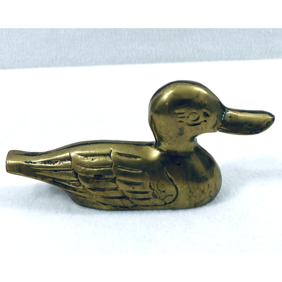 Solid Brass Duck 6" Figurine Mancave Hunter Home Decor - Picture 2 of 6